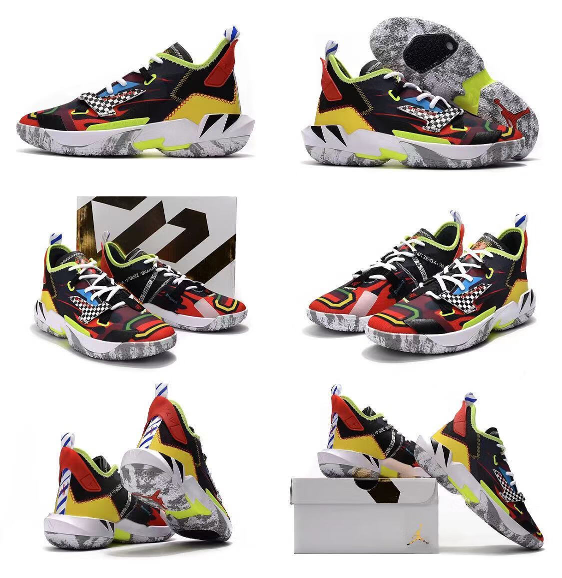 4 威少4代篮球鞋 实战耐磨防滑减震气垫男子运动鞋 黑白红 40【图片