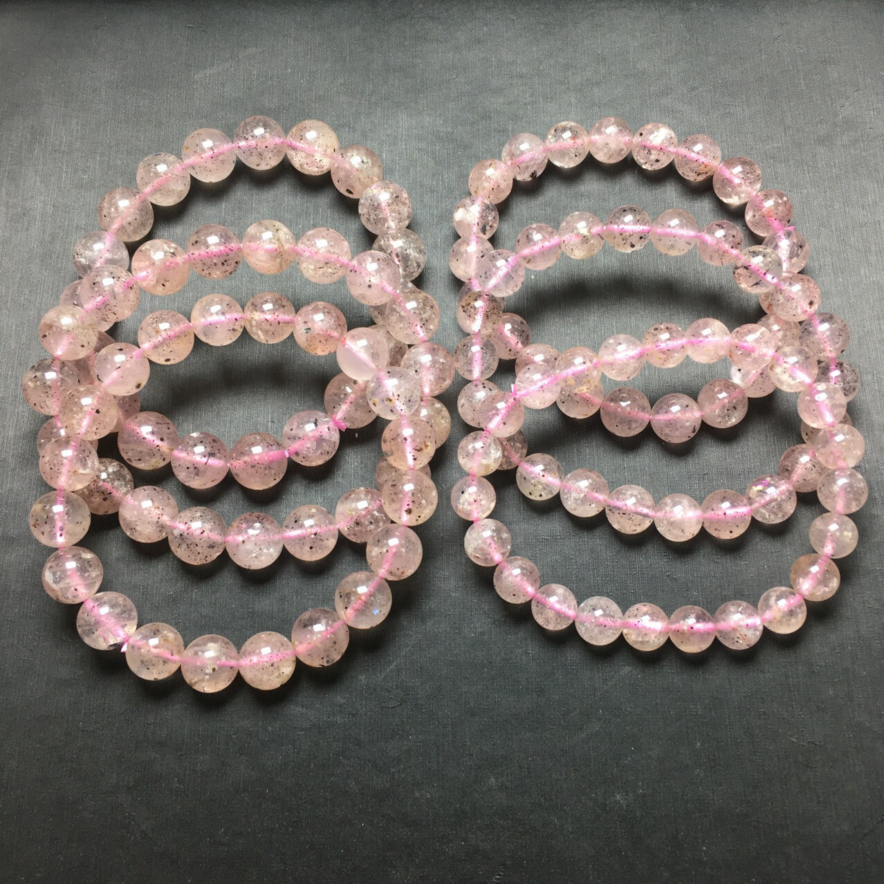 【官方旗舰】芙芬新品天然水晶粉云母手链女款粉色共生云母水晶手串