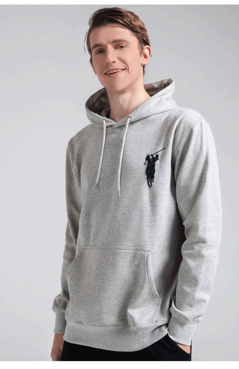 保罗贵族冬季加绒logo卫衣男女同款连帽外套百搭青年男女同款卫衣