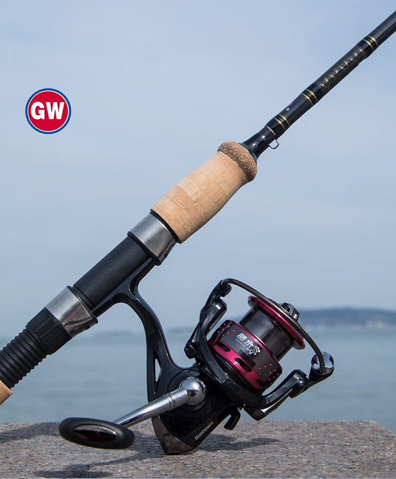 gw光威路亚碳素直柄路亚钓鱼竿ml调抛竿皓水纺车轮渔具套装 光威路亚