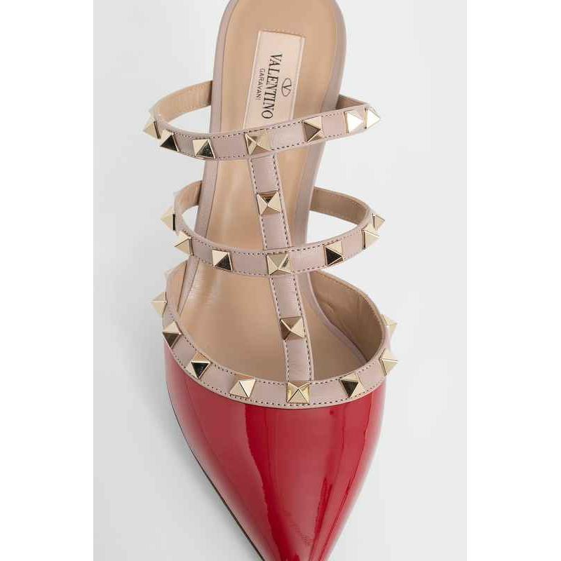 华伦天奴valentino人字拖女士奢侈品铆钉穆勒高跟鞋r19385