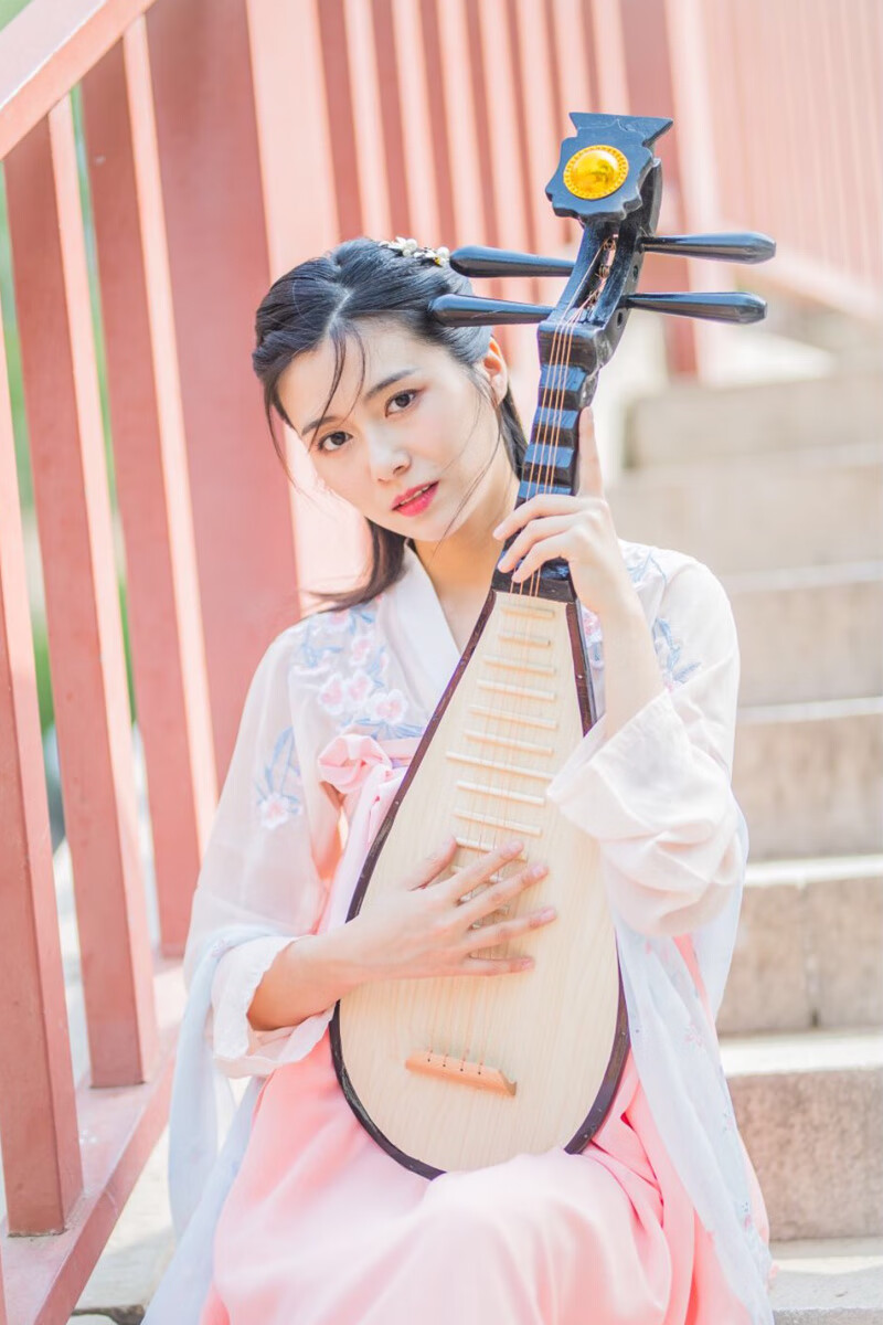 保价30天实木舞蹈琵琶乐器仿真道具影楼摄影彩绘工艺汉服古风拍照走秀
