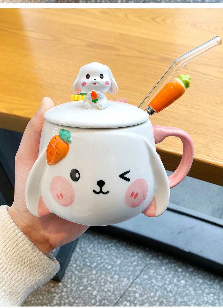 特百惠特价捡漏旗舰店同款马克杯高颜值可爱小兔子感日系陶瓷杯子套装