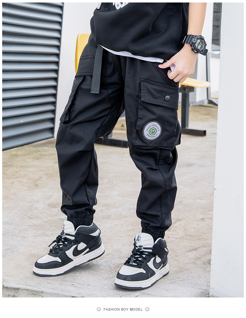 disney迪士尼男童工装裤春夏款潮洋气2022儿童裤子休闲裤中大童潮牌炸