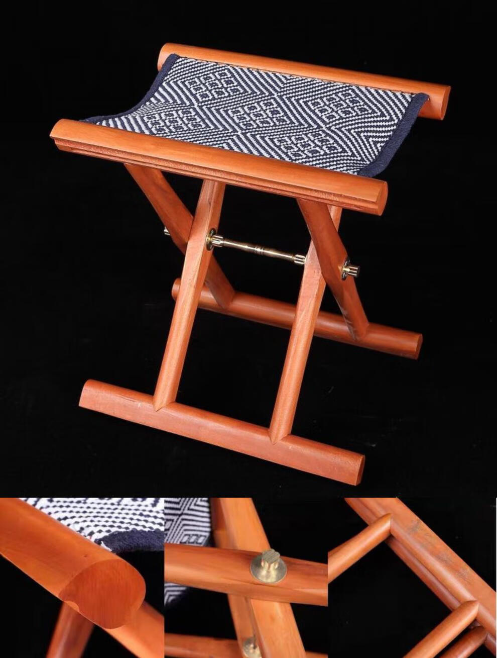 马扎山东实木马扎马札枣木马扎折叠便携椅换鞋凳子钓鱼送老人礼品矮款