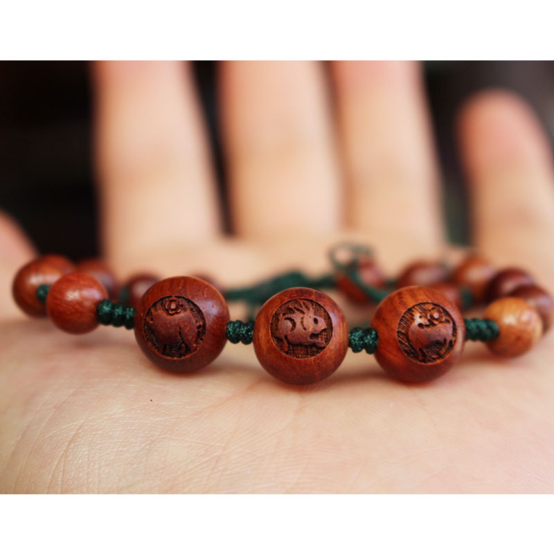 红檀木手链三合六合局贵人手链十二生肖木火局鼠牛虎兔龙羊猴猪蛇 马