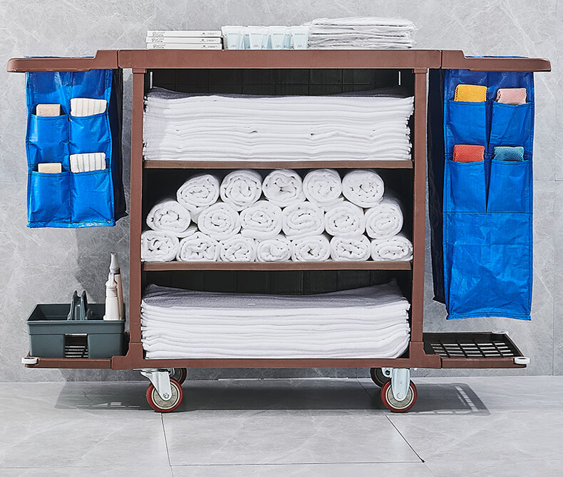 vieruodis 酒店布草车客房用多功能清洁服务车工具车宾馆打扫卫生保洁