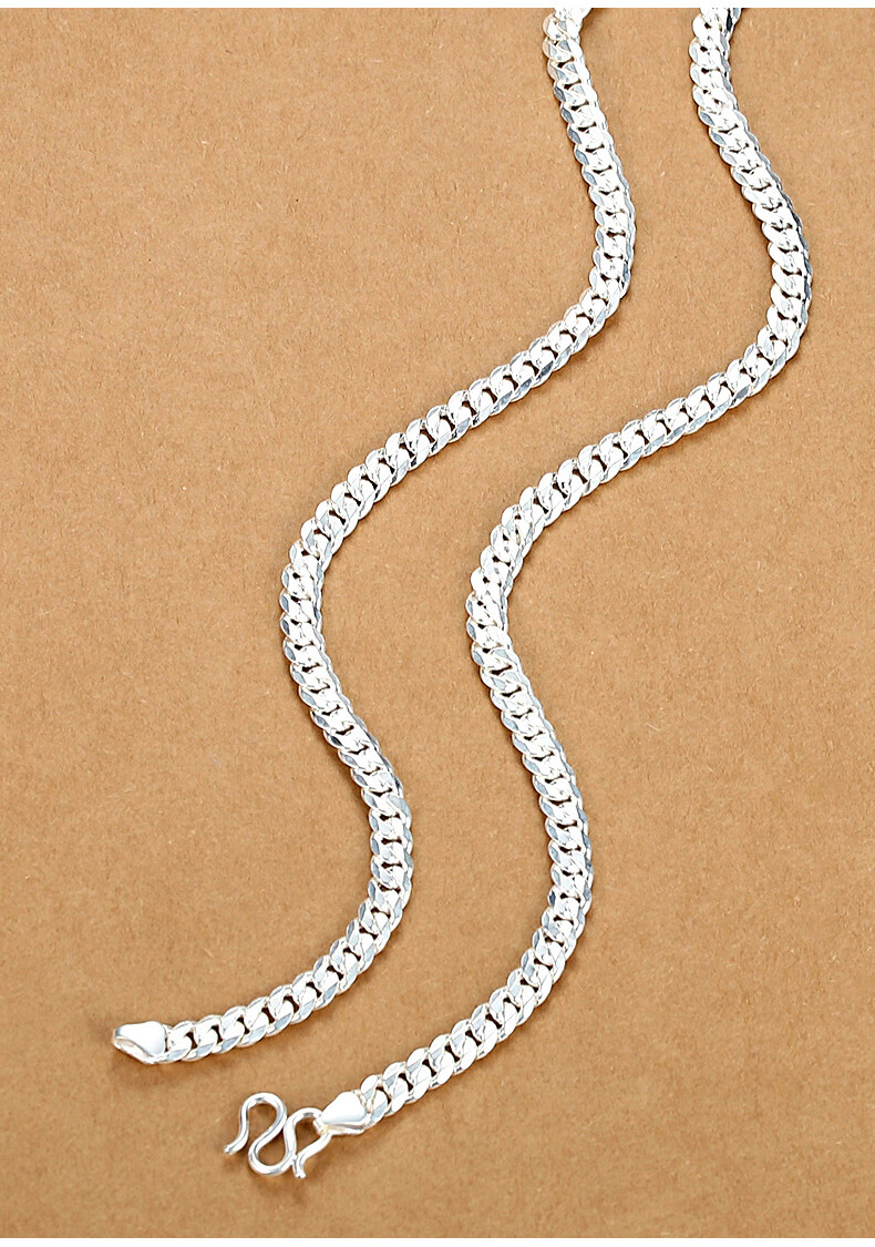 倔匠送证书990足银男士项链足银马鞭粗长款潮霸气嘻哈hiphop街舞男生