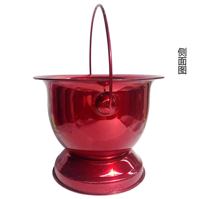 搪瓷痰盂红色婚庆手提带盖成年老人大号马桶尿桶高舒捷帮塑料痰盂双喜