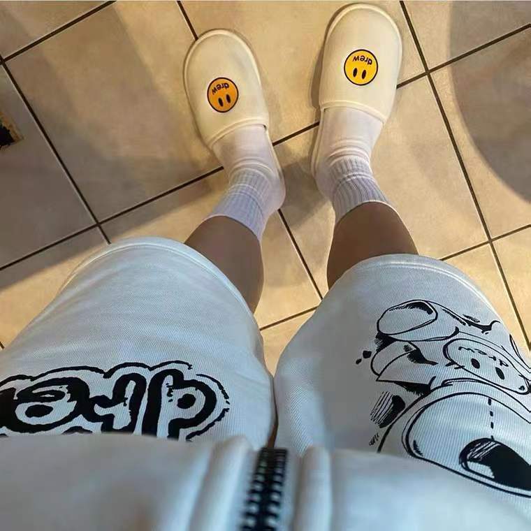 drew house短裤【官方旗舰】笑脸小熊短裤贾斯汀比伯同款男女高街休闲