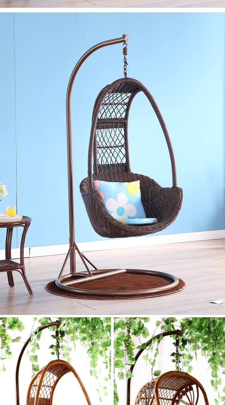 大学生寝室吊椅真藤吊篮藤椅吊床室内家用懒人摇椅阳台吊兰摇篮椅子