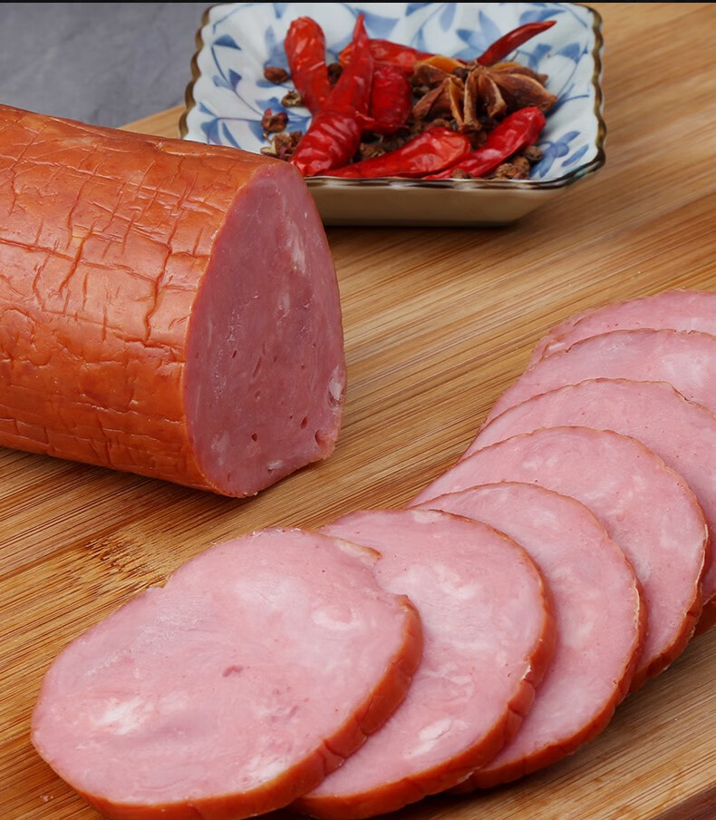 利斯圆火腿 500克 山东诸城开袋即食火腿香肠 500克圆火腿*5根【图片