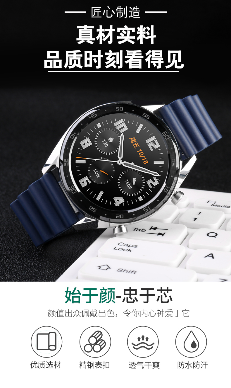 适配卡西欧mtp13751374118313031370mdv106剑鱼表带橡胶带22mm经典款