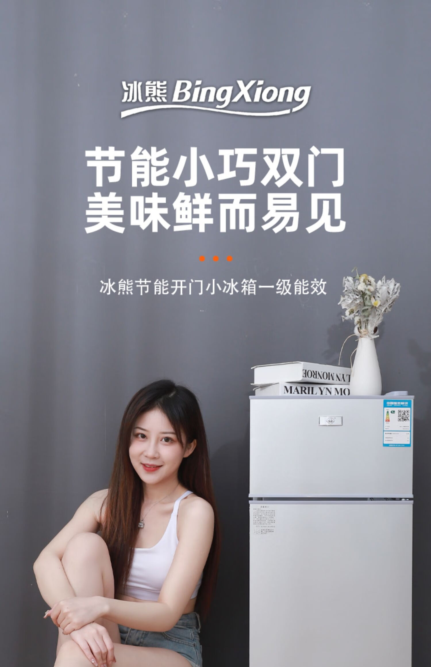 西门子同款冰熊小冰箱家用小型宿舍出租房冷冻冷藏迷你双开门电冰箱一