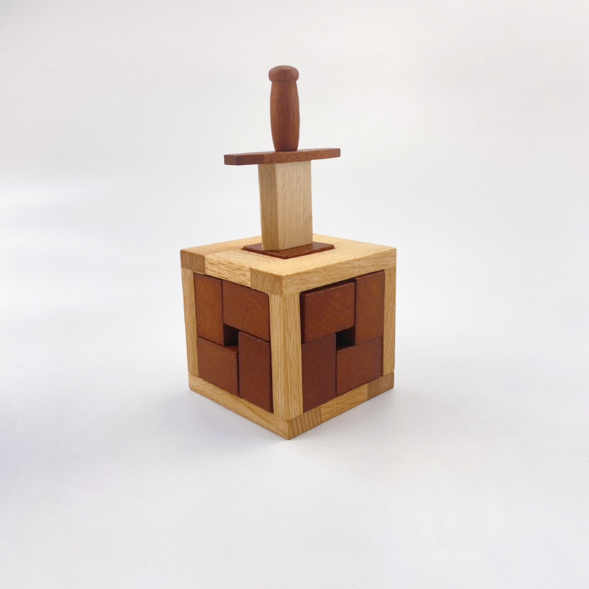 锁圣剑puzzle木质十级难度高智商烧脑解密玩具礼物半盖盒puzzle实木