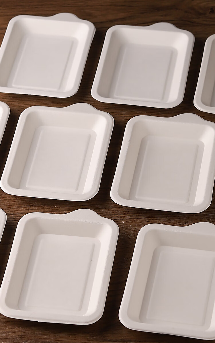 蛋糕盘子一次性加厚纸浆盘生日蛋糕餐具长方形正方形纸碟餐盘长纸浆盘