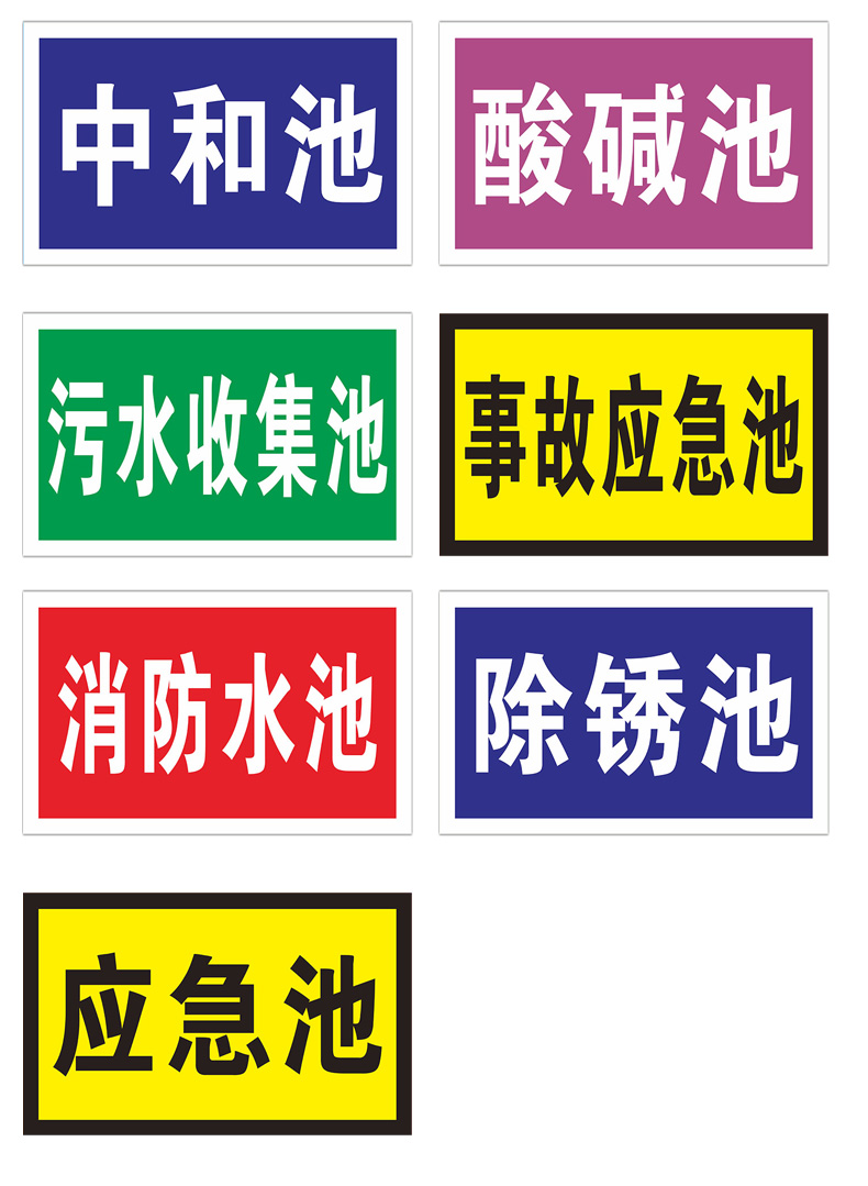 佰景園事故應急池汙水收集處理池標識牌管理制度消防化糞池中和採樣