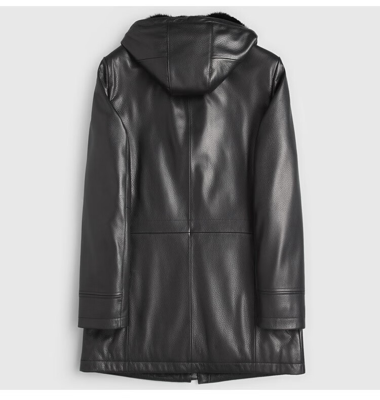 颂伊莎 鹿皮皮衣男海宁真皮皮衣男士水貂内胆鹿皮派克服大衣中长款整