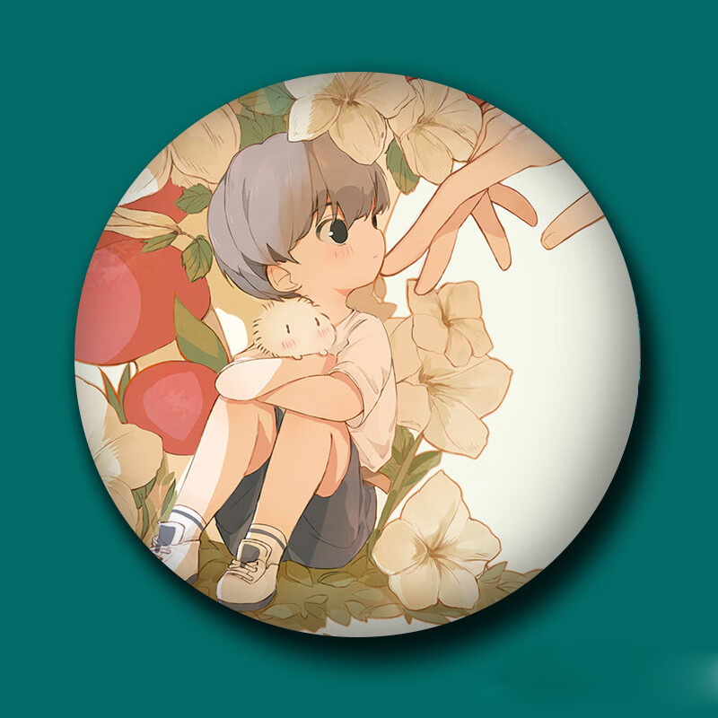 2022升级款小蘑菇周边 小蘑菇周边吧唧徽章58mm马口铁胸章陆沨安择