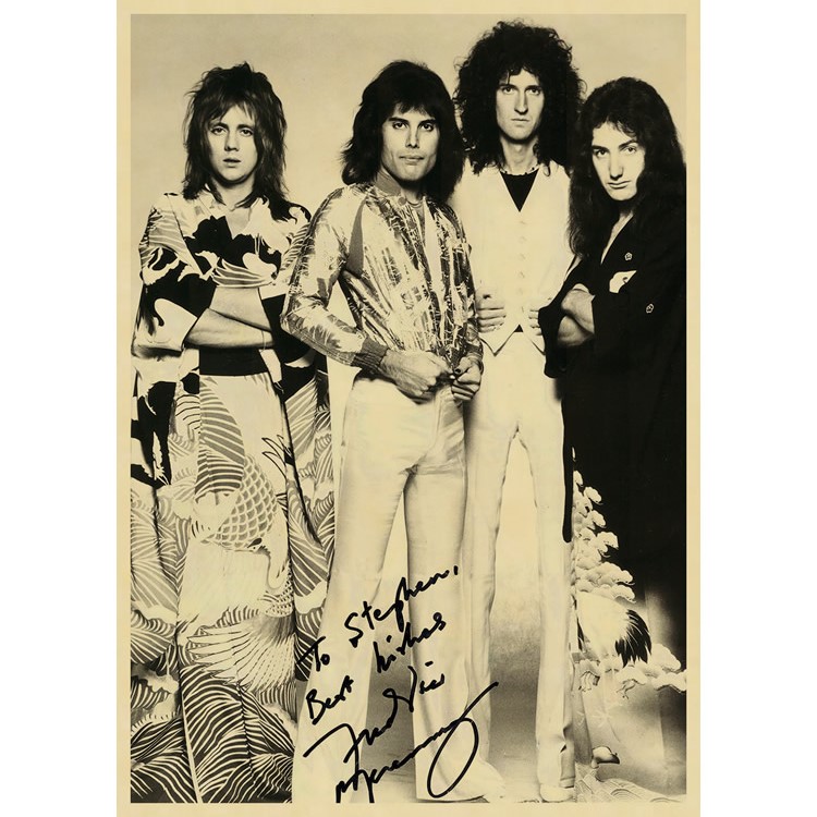 皇后乐队海报 queen 牛皮纸复古装饰画 摇滚音乐 怀旧 欧美人物画