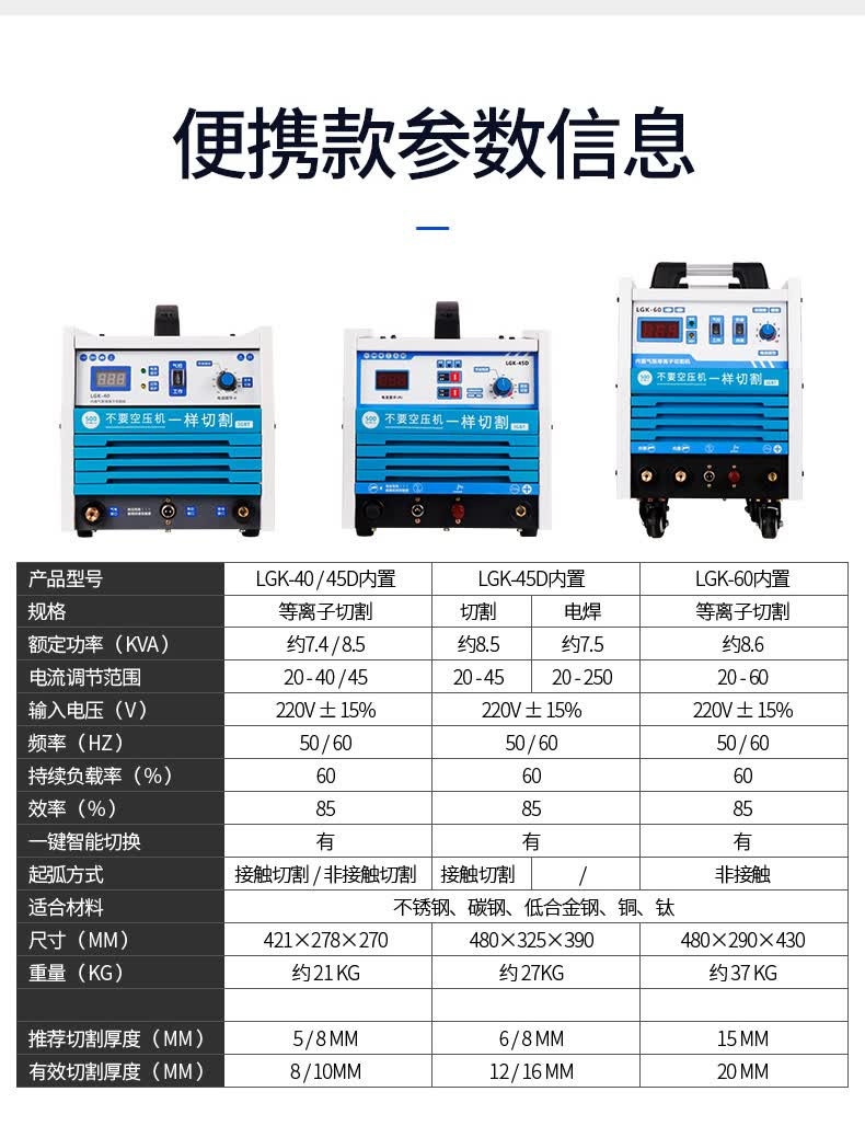 切割王安德利lgk40等离子切割机空气切割机220v等离子切割机大功率380