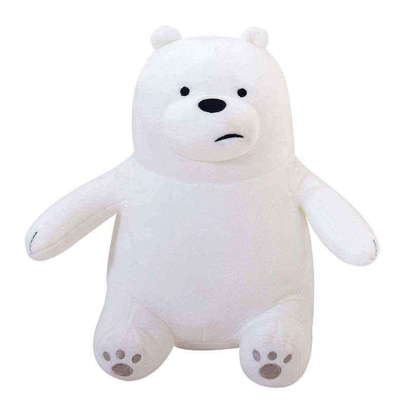 创优品三只裸熊毛绒玩具棕熊抱枕miniso周边小礼物bear白熊站趴姿90cm