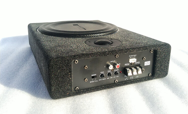 汽车座椅低音炮8寸超薄有源音箱车载改装重低音12v小车大功率音响