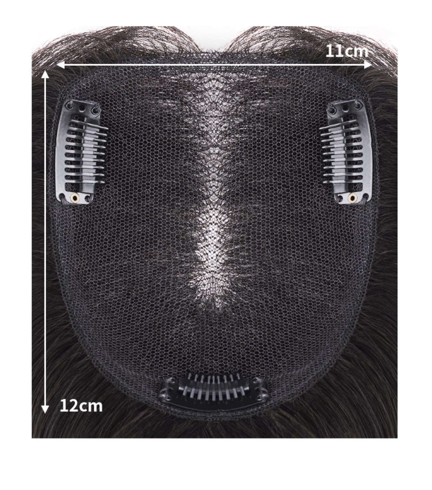 瑞士网假发女片头顶全真前额遮盖补发片蓬松遮白发仿真无痕假发片 斜