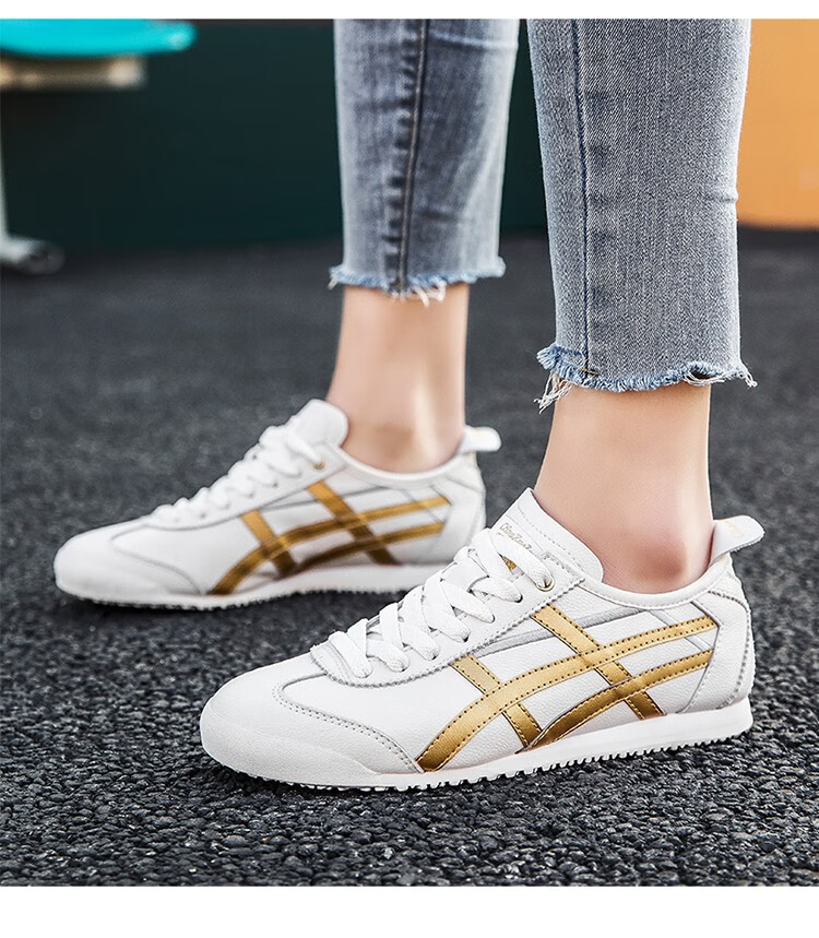 老虎鞋 tiger官方泰格同款tiger男女鞋经典黑金运动休闲鞋老虎牌真皮