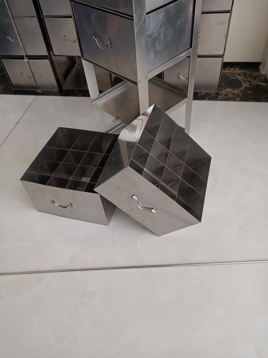 适用于定制液氮罐提篮冻存盒架吊架不锈钢25格4567层方形抽屉厂家直销