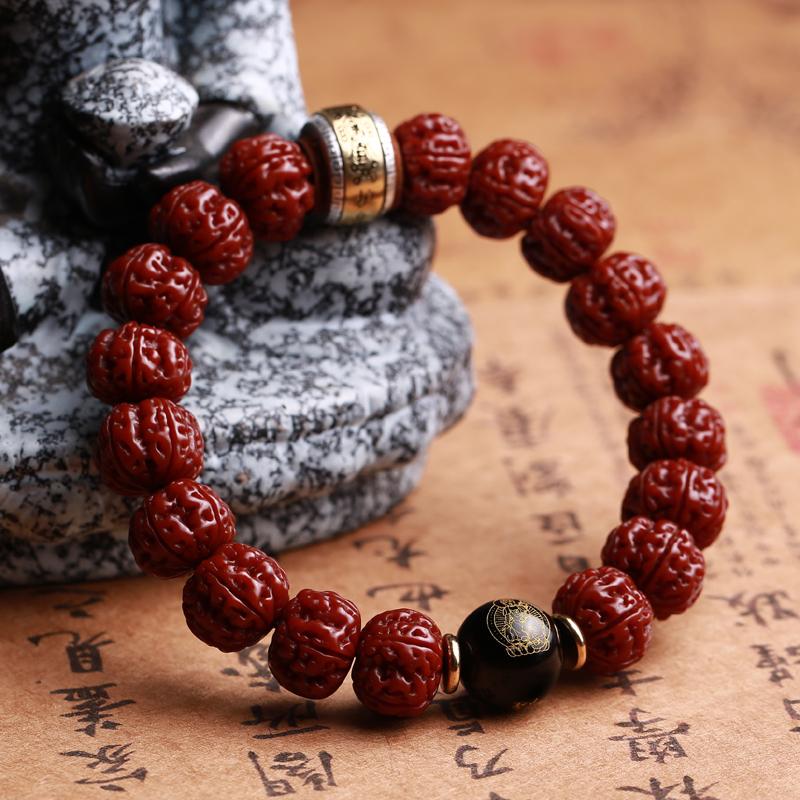 晶宇祥天然玉化包浆机刷金刚菩提子手串佛珠手链男女文玩藏式五瓣老