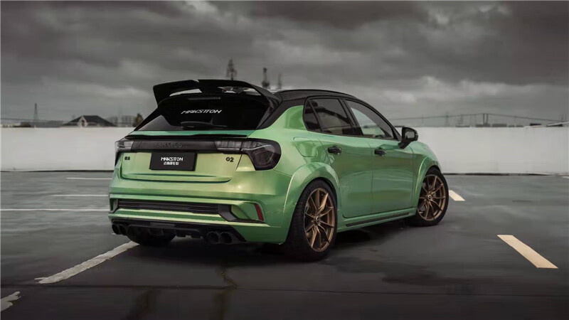 适用于领克03碳纤维尾翼02顶翼 02hb改装robot机器人abs亮黑 中翼 定