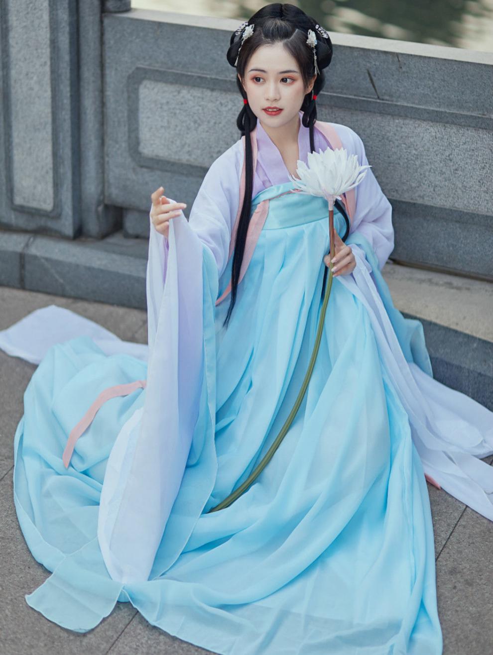 汉服女成人仙气古风古装衣服女仙女超仙套装齐胸襦大码成人汉服套装