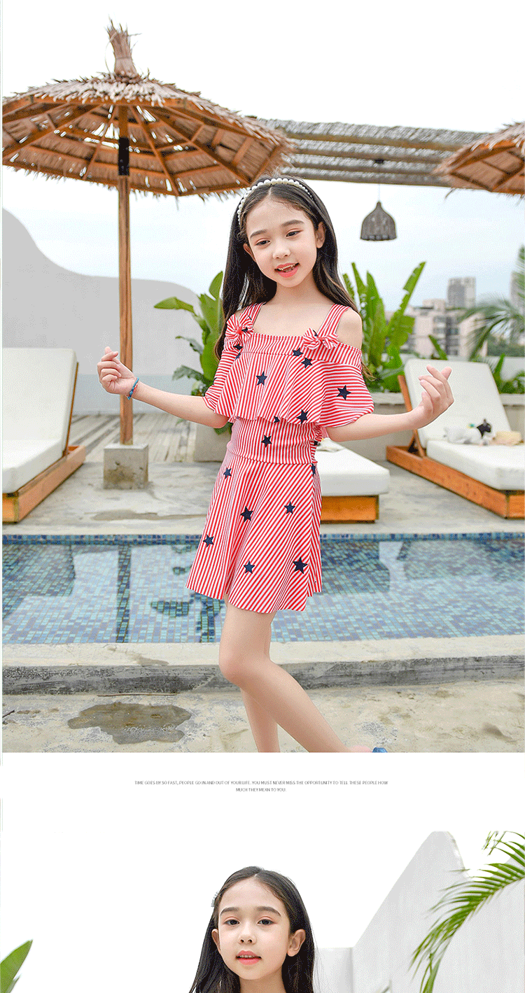 木季云(mu jiyun) 小女孩泳衣女童女宝宝小学生泳装中大童12岁小朋友