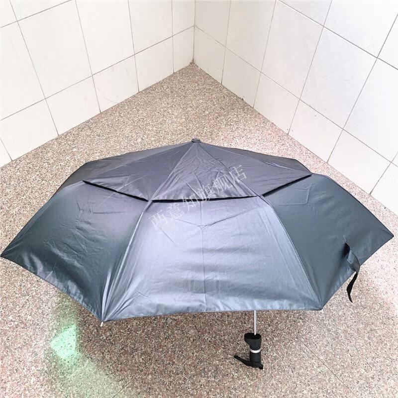 抗台风雨伞 黑胶双层抗风牢固台风专用伞 三折叠晴天雨伞偏重心伞