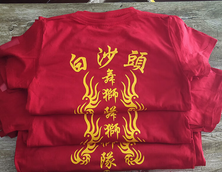 中国传统文化舞狮醒狮龙狮醒狮队南狮短袖t恤演出衣服团队服定制款