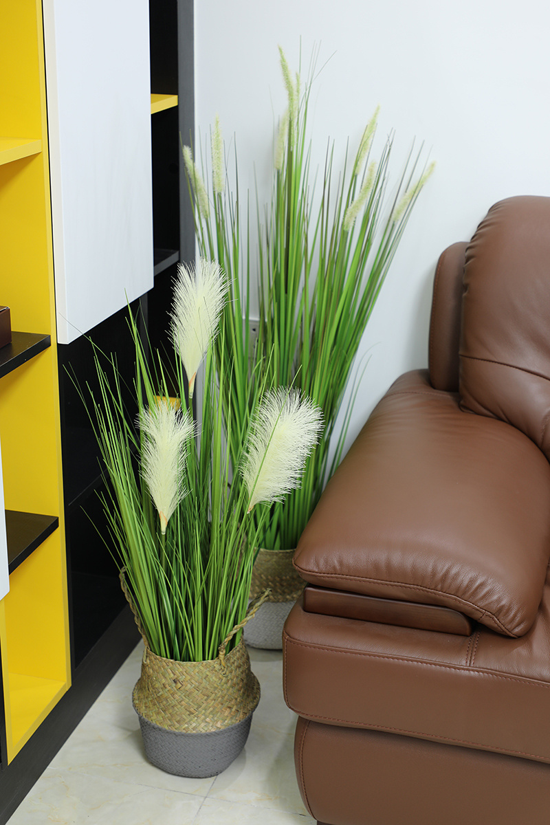 wo  仿真绿植盆景落地芦苇狗尾草假花装饰仿真花酒店商场餐厅橱窗布景