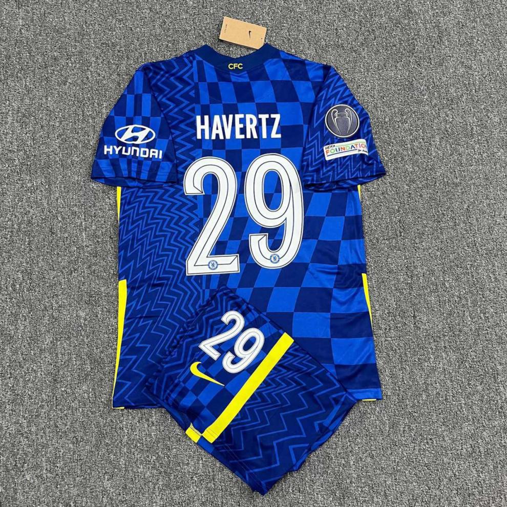 珺纤 同款21-22切尔西主客场欧冠球衣29号哈弗茨19号芒特足球服套装