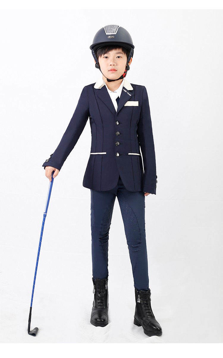 hello horse马术上衣儿童马术西服成人骑士服障碍马术装备骑马装 酒红