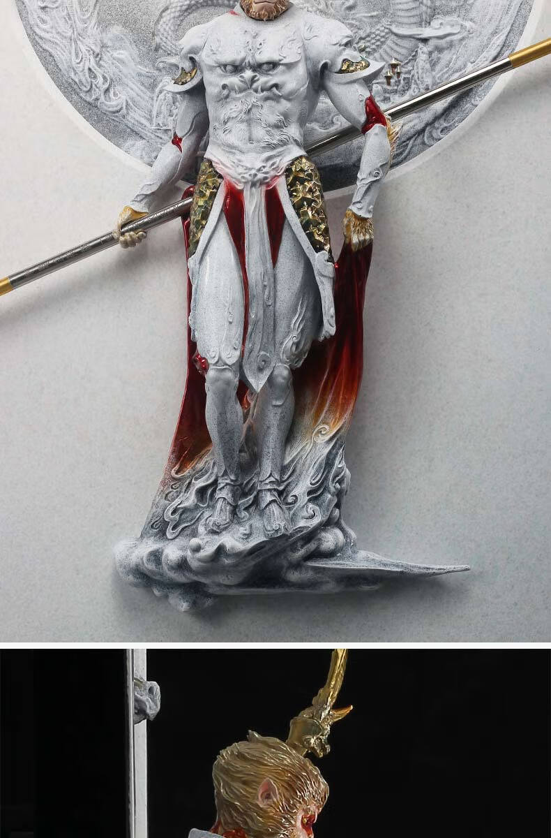 玄关装饰画客厅轻奢墙面挂画孙悟空金箍棒背景画过道进门壁画墙饰挂