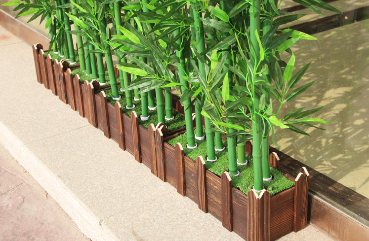 仿真竹子加密假竹子酒店装饰大堂客厅隔断屏风盆栽 4米高镀膜绢布叶