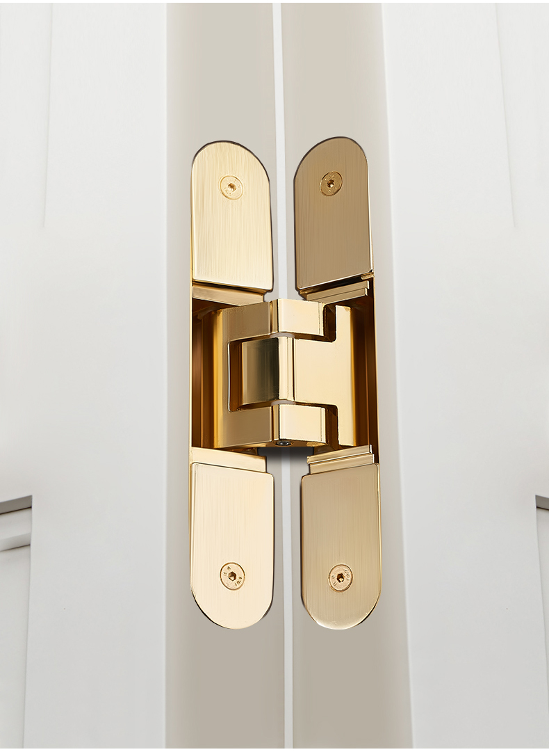 隐形门暗门合页隐藏式暗藏铰链三维可调节十字木门内外开折叠荷叶银色