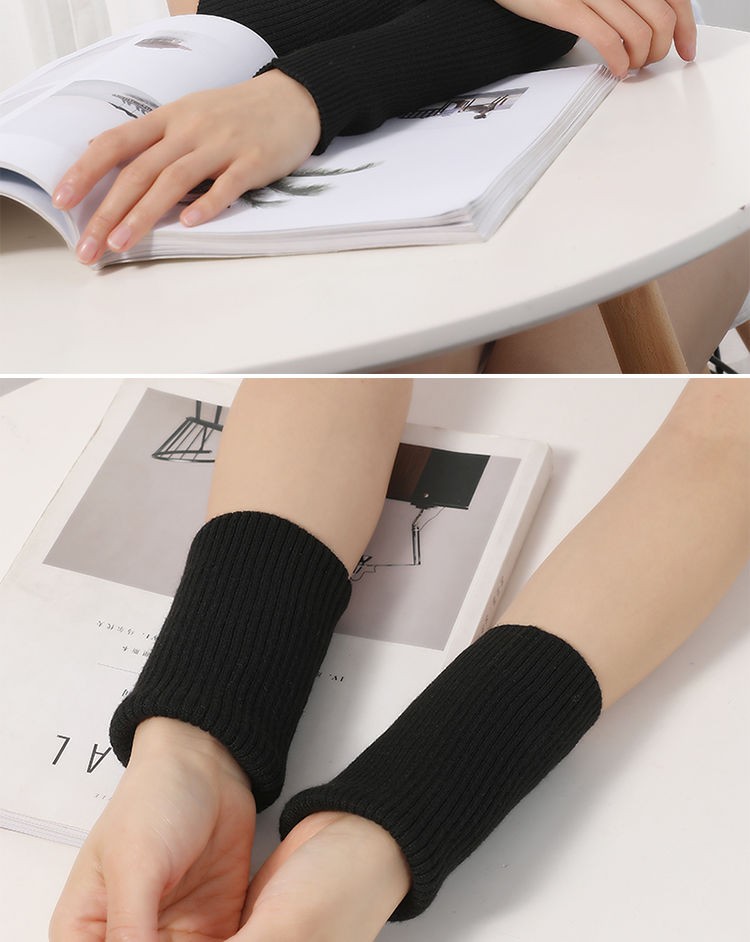 男女加厚保暖护手腕套关节防寒手臂套袖时尚护腕保暖护手腕保暖黑色