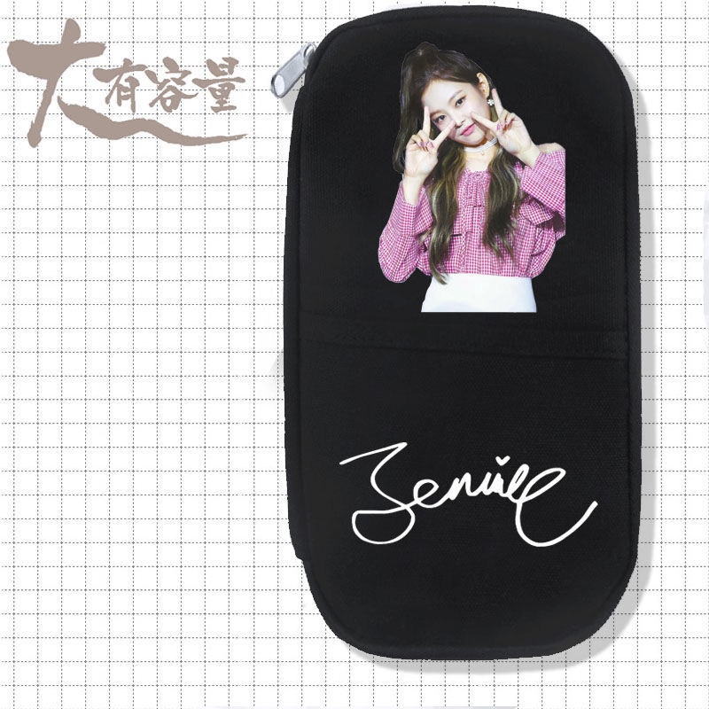 blackpink团体笔袋lisa金智妮周边文具盒rose明星签名学生笔袋50米奇