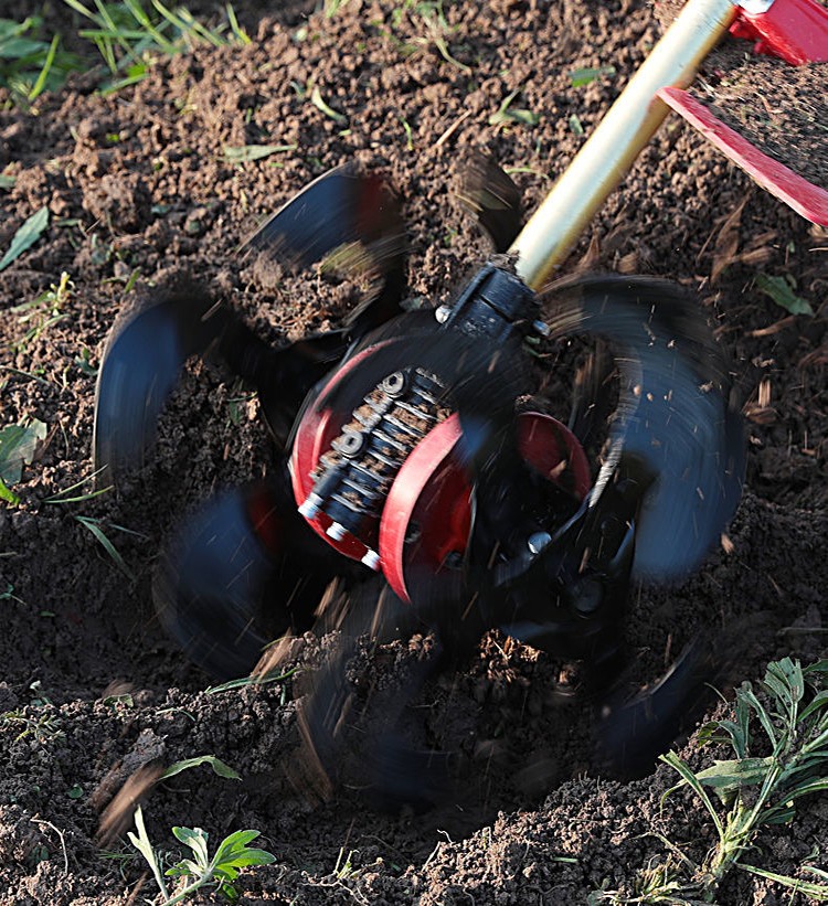 割草机除草轮松土轮开沟轮防缠草旋耕开沟翻土锄草轮总成配件刀片