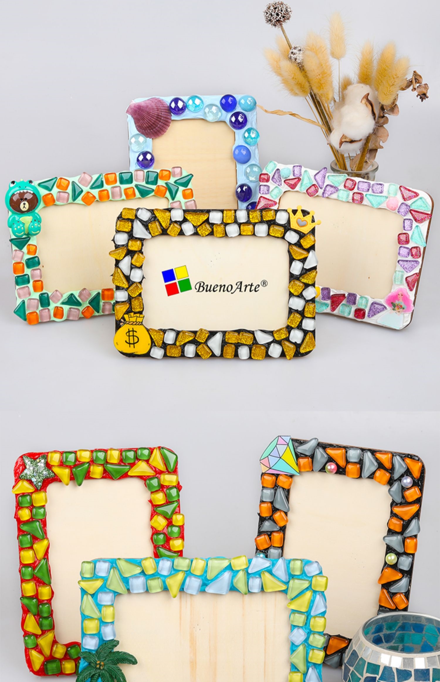 达趣格 春天礼物创意手工卡通diy贝壳奶油胶相框材料包幼儿园儿童学生