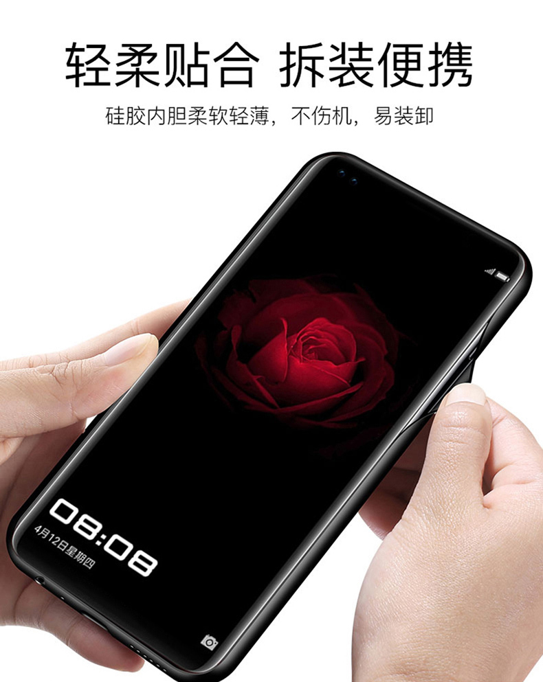 彼冠 华为p40pro 手机壳高清彩绘保时捷车标限量版玻璃硅胶全包p40