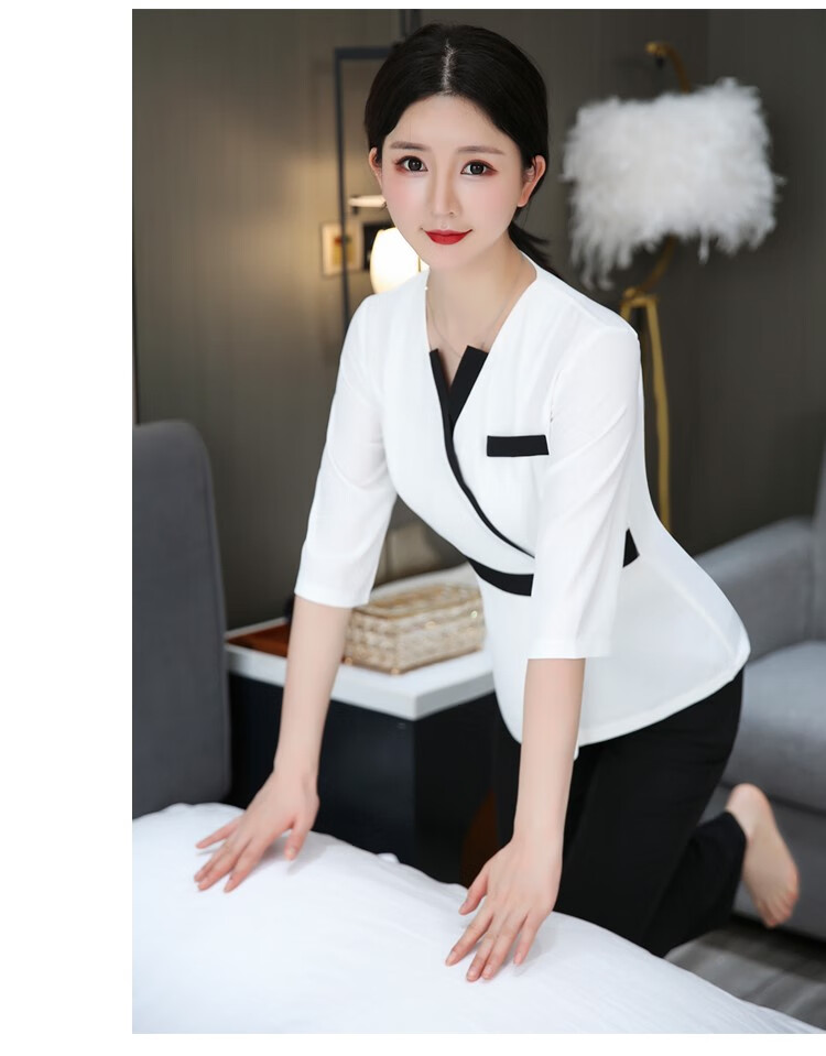 足浴技师工作服冬天秋冬款长袖美容院优雅女足疗养生馆桑拿服套装