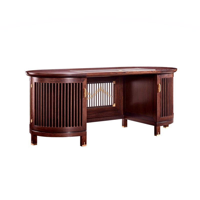 南洋胡氏鸿运系列hz9920茶台茶椅茶凳组合茶柜全实木家具高端新中式