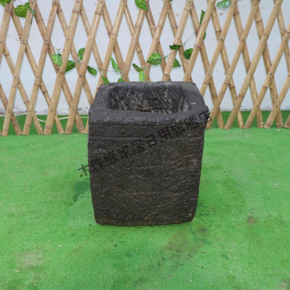 农村老物件石臼捣米臼老石材石器石雕石磨茶盘流水老石槽木珠缘3类老